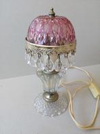 Michelotti tafellampje.Jaren60.Kristal/Cranberryglas., Ophalen of Verzenden