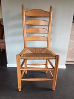 Stoel eiken met biezen mat, Huis en Inrichting, Stoelen, Ophalen, Bruin, Zo goed als nieuw, Vier
