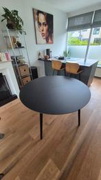 Eettafel uitschuifbaar rond (zwart), Huis en Inrichting, Ophalen, Rond, Zo goed als nieuw, Vijf personen of meer