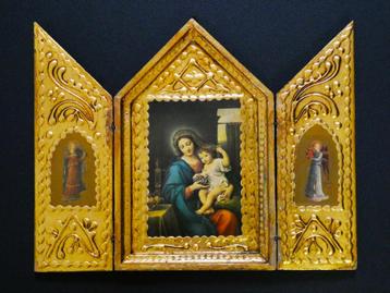 Triptiek drieluik icoon De Madonna druiventros P. Mignard beschikbaar voor biedingen