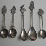 13 verzilverde thee lepeltjes en suikertangetjes, gemerkt., Ophalen of Verzenden
