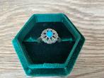 Zilveren ring met marcasiet en turquoise steen 16,5, Gebruikt, Verzenden, Kleiner dan 17, Met edelsteen