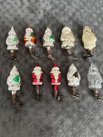 Oude glazen kerstballen. Kerstman op knijper. Te koop per st, Diversen, Kerst, Ophalen of Verzenden, Zo goed als nieuw