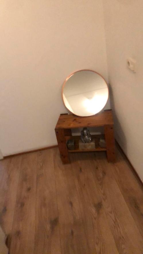 Te koop een mooie ronde spiegel met goud randje, Antiek en Kunst, Antiek | Spiegels, Minder dan 100 cm, Ophalen