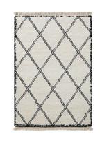 Varamin Vloerkleed Wit/Zwart Grote Ruit 35 mm 200x290 cm, Huis en Inrichting, Stoffering | Tapijten en Kleden, Ophalen, Wit, 200 cm of meer