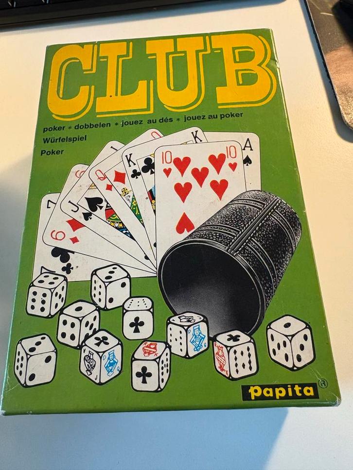 Club Spel - Poker & Dobbelen, Hobby en Vrije tijd, Gezelschapsspellen | Bordspellen, Gebruikt, Een of twee spelers, Ophalen of Verzenden