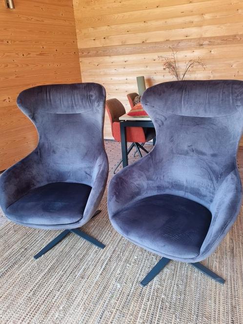 Fauteuil draaibaar,  zachte afneembare stof Antraciet, Huis en Inrichting, Fauteuils, Zo goed als nieuw, Stof, 50 tot 75 cm, 75 tot 100 cm