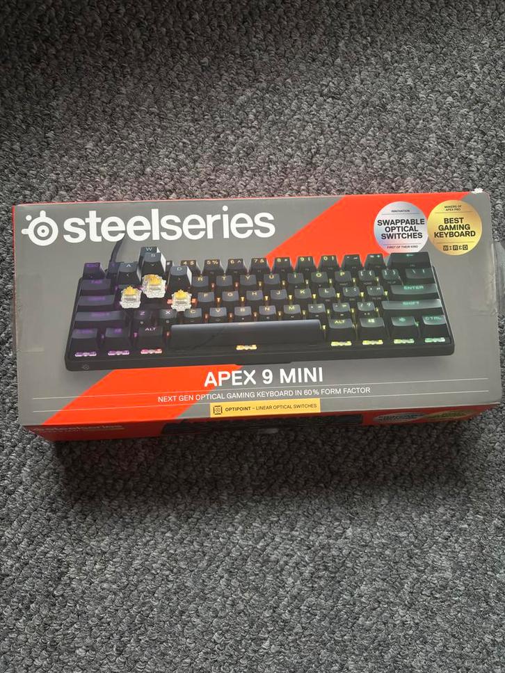 SteelSeries Apex 9 Mini Gaming Toetsenbord, Computers en Software, Toetsenborden, Nieuw, Qwerty, Bedraad, Gaming toetsenbord, Ophalen