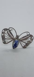 Delftsblauwe vlinder broche filigrain, Ophalen of Verzenden