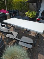 Grote klaptafel met 6 klapstoelen, Ophalen, Zo goed als nieuw