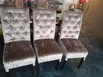 6 eetkamerstoelen velvet stof truffelkleur  zgan, Huis en Inrichting, Stoelen, Ophalen, Zo goed als nieuw, Stof, Vijf, Zes of meer stoelen