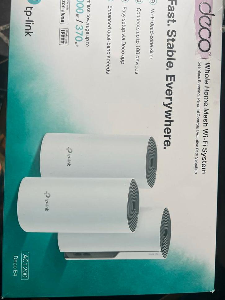 TP-Link Deco E4 3-Pak - Nieuw in Doos!, Computers en Software, Accesspoints, Nieuw, Ophalen