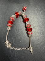 Rode bedelarmband zilver 925, Sieraden, Tassen en Uiterlijk, Armbanden, Overige materialen, Ophalen of Verzenden, Zo goed als nieuw