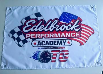 EDELBROCK BANNER 60X90 ZIE JE NOOIT MET BEVESTIGGINGS OGEN beschikbaar voor biedingen