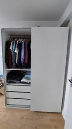 IKEA Pax kledingkast wit 150 cm breed, met schuifdeuren, Wit (niet hoogglans), schuifdeuren, 100 tot 150 cm, Met hangruimte, 50 tot 75 cm