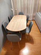 Eettafel en stoelen, 50 tot 100 cm, Eikenhout, 150 tot 200 cm, Modern