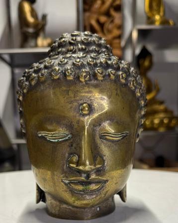 Bronzen Boeddha Hoofd Fragment – Thailand/Laos beschikbaar voor biedingen