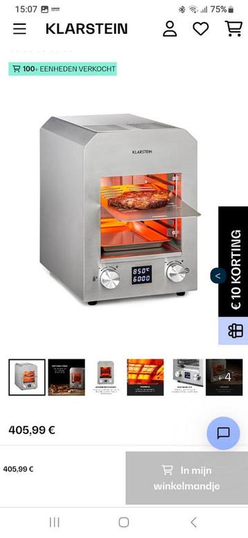 Klarstein Hannibal Hoge Temperatuur Grill  beschikbaar voor biedingen