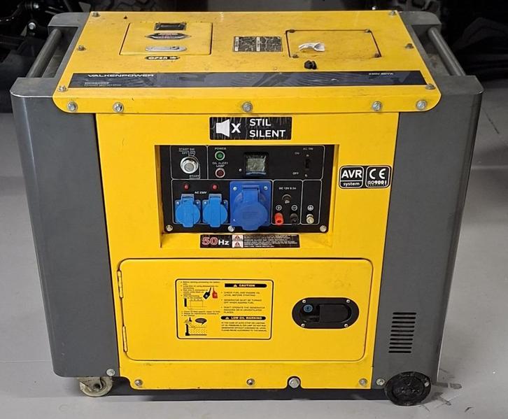 Diesel generator Silent aggregaat, Doe-het-zelf en Verbouw, Aggregaten, Gebruikt, Dieselolie, 5 tot 10 kVA, Elektrisch startend