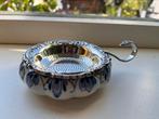 Van Nelle ruim 60 jaar oud theezeefje+lekbakje Delft blauw, Ophalen of Verzenden, Zilver