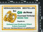 Sticker: De Hoop Verhuisdozen - Eeerbeek - Lisse - Eindhoven, Verzamelen, Stickers, Ophalen of Verzenden