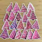 Roze kerstboom stickers, Nieuw, Ophalen of Verzenden, Meerdere stickers