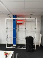 Pop up beurswand 294x225 met doek, koffer en lampen, Ophalen of Verzenden, Gebruikt, Reclamebord