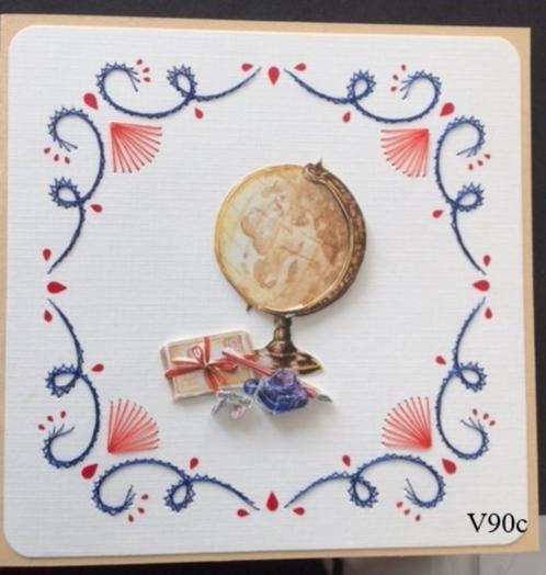 geborduurde kaarten zonder tekst 3, Hobby en Vrije tijd, Kaarten | Zelfgemaakt, Nieuw, Overige thema's, Ophalen of Verzenden