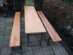 picknicktafel 4 sets  bierbanken biertafels, Tuin en Terras, Picknicktafels, Ophalen, Zo goed als nieuw, Inklapbaar, Rechthoekig