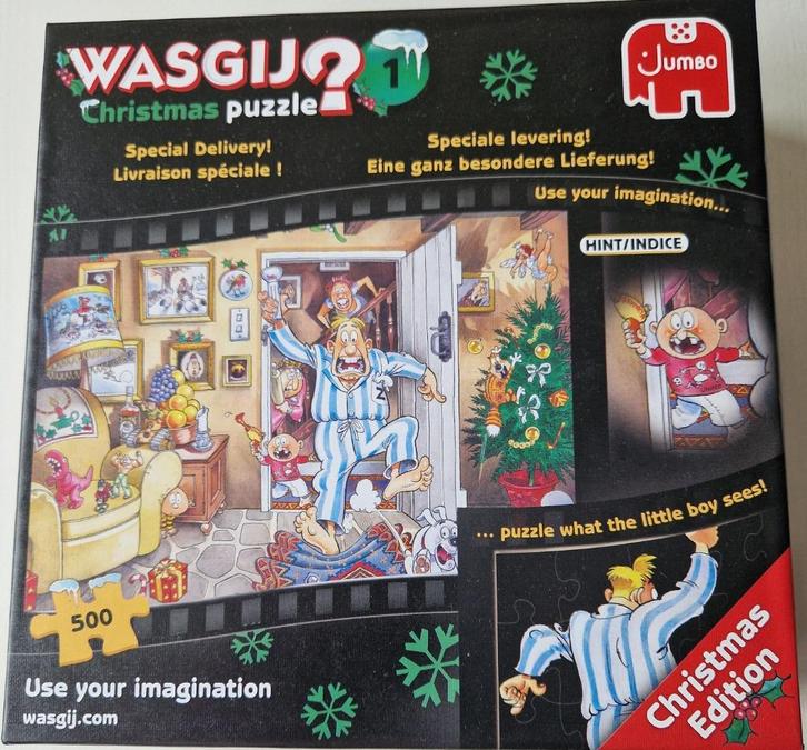Wasgij Christmas 1 - Speciale levering - 500 stukjes, Hobby en Vrije tijd, Denksport en Puzzels, Legpuzzel, 500 t/m 1500 stukjes