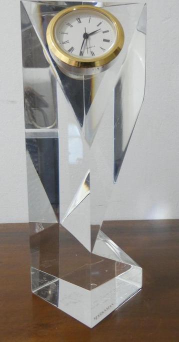 Vintage plexiglas bureauklok ontwerp 80s 90s [1492] beschikbaar voor biedingen