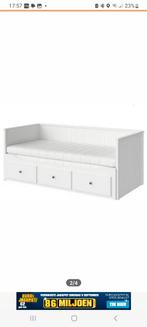 ikea hemnes 1 persoonsbed uitschuifbaar tot 2 personen, Ophalen, 90 cm, Eenpersoons, Wit