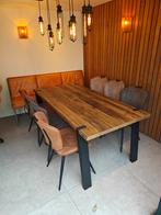 Industriële houten eettafel met metalen frame 190x90, 50 tot 100 cm, Zo goed als nieuw, 150 tot 200 cm, Vier personen