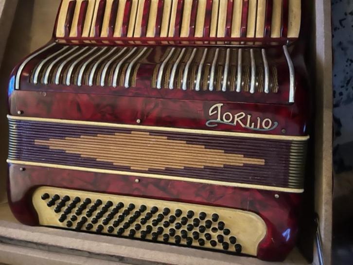 accordion Iorlio, Muziek en Instrumenten, Accordeons, Gebruikt, Toetsaccordeon, 96-bas, Overige merken, Met koffer, Ophalen of Verzenden