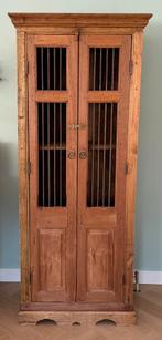 Landelijke Provisiekast / Linnenkast Teak, Huis en Inrichting, Kasten | Dressoirs, Ophalen, Gebruikt, Teakhout, 50 tot 100 cm