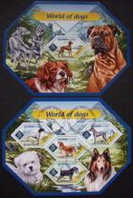 - 436 - 2 Blokken, met Wereld Honden, met 6-zijdige zegels., Verzenden, Gestempeld, Dier of Natuur