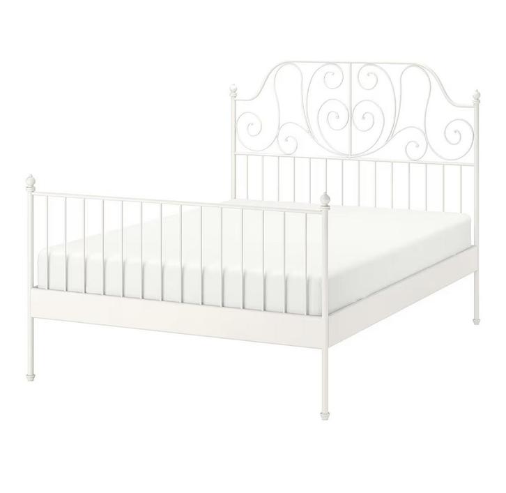 IKEA Leirvik metalen bedframe - 140 cm breed, Huis en Inrichting, Slaapkamer | Bedden, Gebruikt, Tweepersoons, 140 cm, Metaal