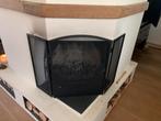 Driedelig haardscherm zwart, Huis en Inrichting, Haarden, Ophalen, Zo goed als nieuw, Houthaard