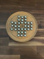 Houten Solitaire Spel met IJzeren Kogels, Een of twee spelers, Ophalen of Verzenden, Zo goed als nieuw