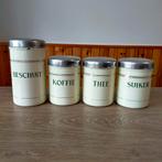EMAILLE BEIGE BUSSENSET MET GOUDEN BIES., Antiek en Kunst, Antiek | Emaille, Ophalen of Verzenden