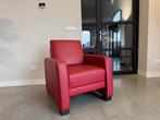 Rode leren fauteuil in uitstekende staat, Ophalen, Xx, 100 tot 125 cm, Leer