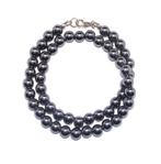 Halsketting Hematiet  Kralen 8 mm  925 sterling zilver, Ophalen of Verzenden, Mineraal
