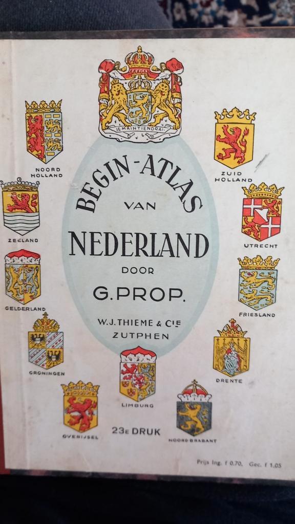 Oude Atlas van Nederland - G. Prop, Boeken, Atlassen en Landkaarten, Gelezen, Overige atlassen, Nederland, 1800 tot 2000, Ophalen of Verzenden