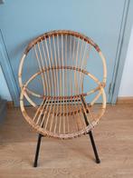 Vintage Rohe Noordwolde rotan stoel met metalen frame, Ophalen