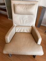 Creèmekleurige leren Rolf Benz stoel /fauteuil, Huis en Inrichting, Fauteuils, Ophalen, Gebruikt, Minder dan 75 cm, Leer