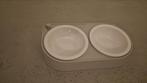 Voerbak hond & kat beige wit, Dieren en Toebehoren, Ophalen of Verzenden, Zo goed als nieuw