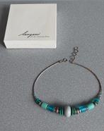 Mooie vintage Handgemaakte langani ketting, Verzenden, Gebruikt, Zwart, Overige materialen