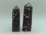 Set van 2 Sfaleriet Torens - 209 gram - Glinsterend zwart, Ophalen of Verzenden, Mineraal