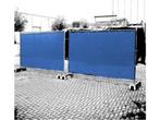 bouwhek winddoek 1.80 X 3.45 - BLAUW/WIT, Ophalen of Verzenden, Nieuw, IJzer, Tuinhek