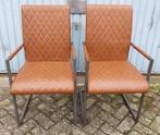 2 Luxe industriële stoelen, Ophalen, Twee, Bruin, Zo goed als nieuw